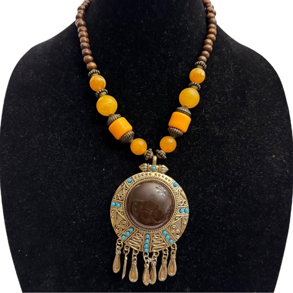 Jewelry - Beaded Statement Necklace African Necklace Boho Ethnic Tribal Pendant Jewelry